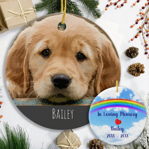 Ornamento De Cerâmica Pet Memorial Dog Foto Rainbow Bridge