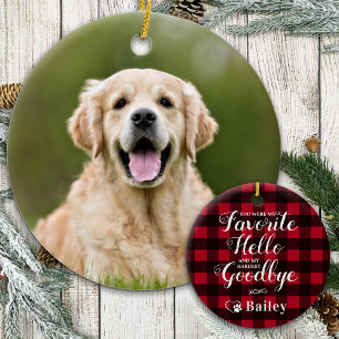 Ornamento De Cerâmica Pet Memorial Dog Foto Red Buffalo Xadrez Pet Perda