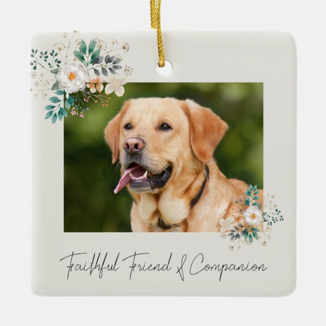 Ornamento De Cerâmica Pet Memorial "Faithful Friend & Companion" (Frente)