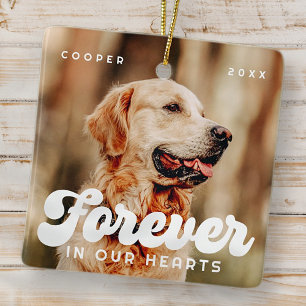 Ornamento De Cerâmica Pet Memorial Forever Em Nossos Corações Foto Vinta
