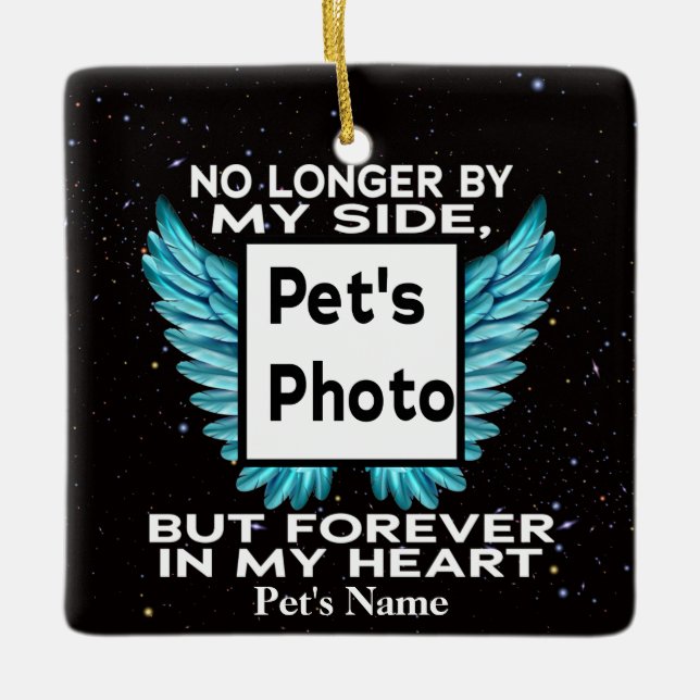 Ornamento De Cerâmica Pet Memorial - Foto personalizada (Frente)