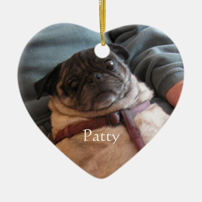 Ornamento De Cerâmica Pet Memorial Gift Foto Heart (Frente)