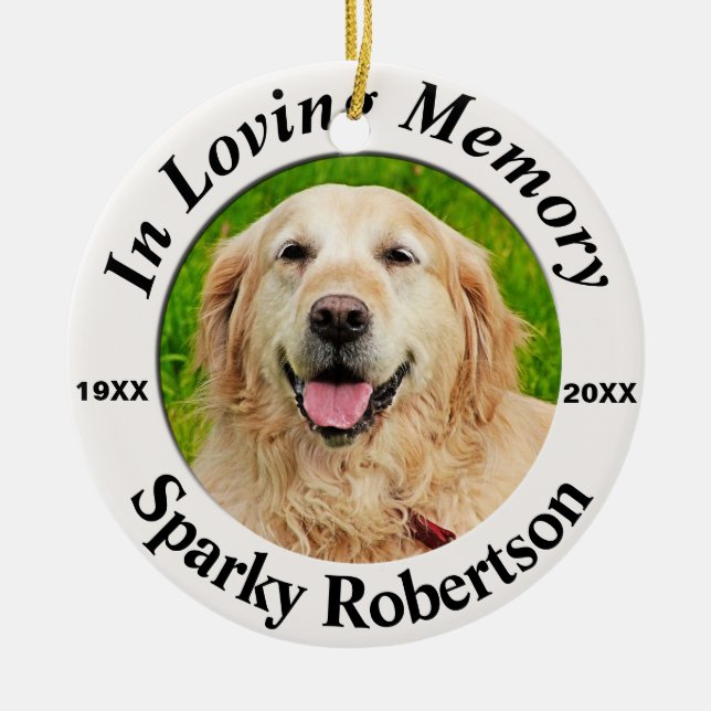 Ornamento De Cerâmica Pet Memorial Personalizado (Frente)