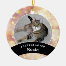 Pet Memorial Personalizado Dourado Bokeh Adicionar