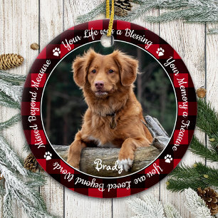 Ornamento De Cerâmica Pet Memorial Red Buffalo Xadrez Keepsasasakotemfot