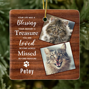 Ornamento De Cerâmica Pet Memorial Simpatia Cat Keepsasaame Foto