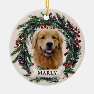 Ornamento De Cerâmica Pet Ornament Personalizado, Cão Natal 2022
