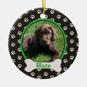 Ornamento De Cerâmica Pet Personalizado de Papoilas Cão Imprimir Pet Fo