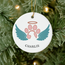 Ornamento De Cerâmica Pet Photo Angel Wings Natal Personalizado