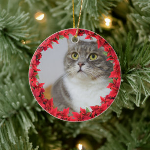 Ornamento De Cerâmica Pet Photo Christmas