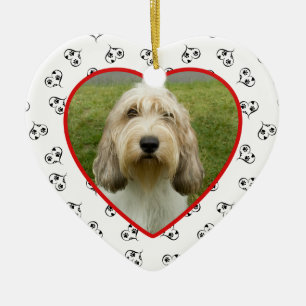 Ornamento De Cerâmica Pet Photo Heart Frame Personalizado
