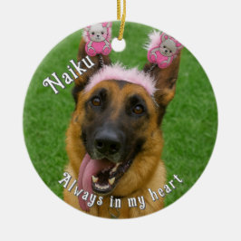 Ornamento De Cerâmica Pet Photo Memorial Ornament