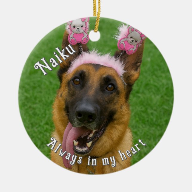 Ornamento De Cerâmica Pet Photo Memorial Ornament (Frente)