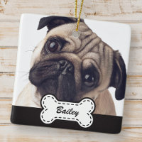 Pet Photos on Cute Dog Bone Add Name
