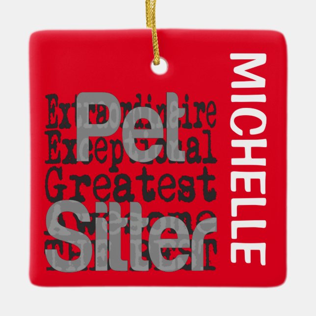 Ornamento De Cerâmica Pet Sitter Extraordinaire CUSTOM (Frente)