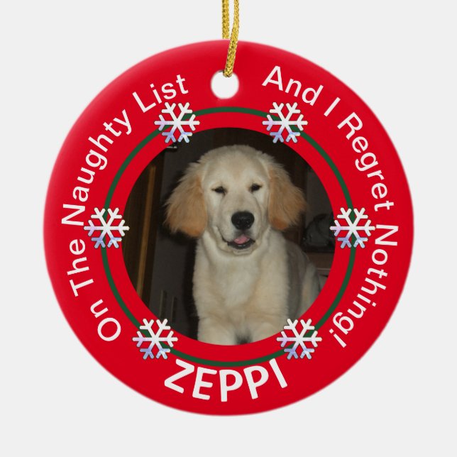 Ornamento De Cerâmica Pet Snowflake - Natal (Frente)