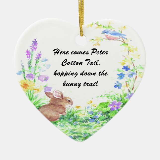 Ornamento De Cerâmica Peter Cotton Tail (Frente)