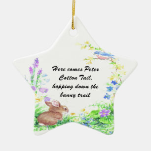 Ornamento De Cerâmica Peter Cotton Tail