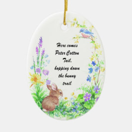 Ornamento De Cerâmica Peter Cotton Tail