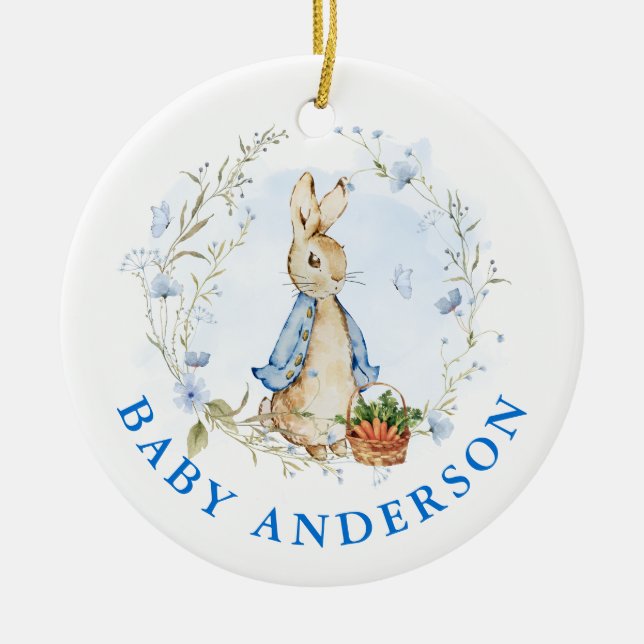 Ornamento De Cerâmica Peter Rabbit Baby Coming Soon (Frente)