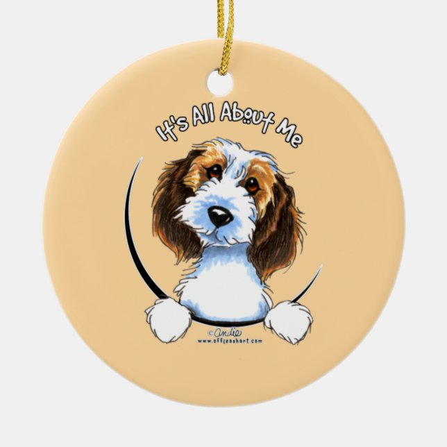 Ornamento De Cerâmica Petit Basset Griffon Vendeen PBGV IAAM (Frente)