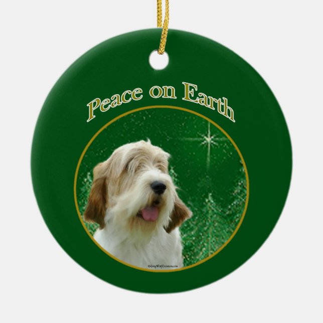Ornamento De Cerâmica Petit Basset Griffon Vendeen Peace (Frente)