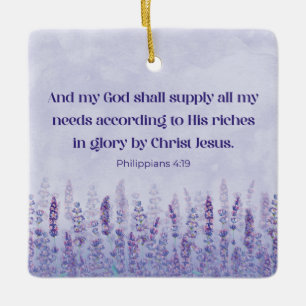 Ornamento De Cerâmica Philippians Personalizados 4:19 Deus Vai Oferecer