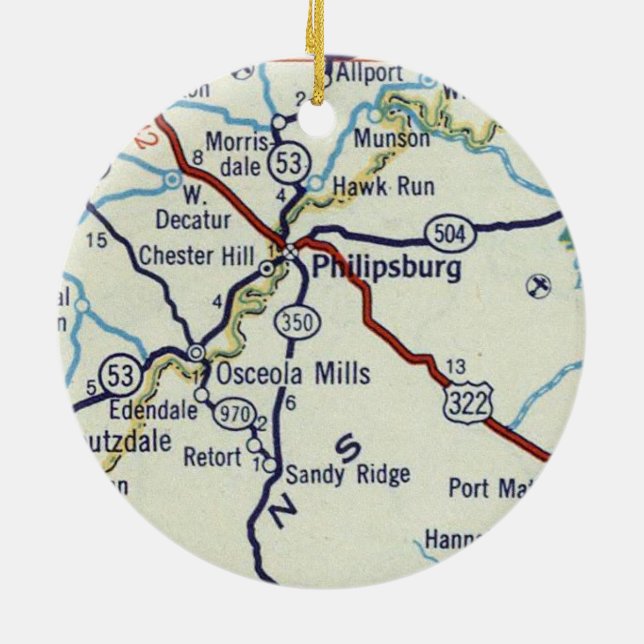 Ornamento De Cerâmica Philipsburg PA (Traseira)