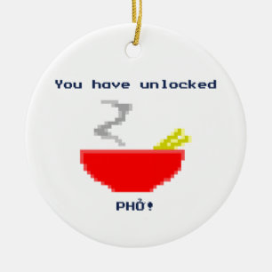 Ornamento De Cerâmica Pho de 8 bits