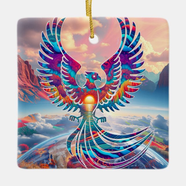 Ornamento De Cerâmica Phoenix Sunrise (Frente)