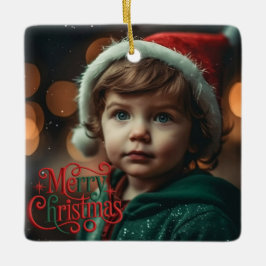 Ornamento De Cerâmica Photo Holiday Elegant Soft Merry Christmas Party