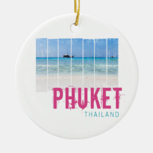 Ornamento De Cerâmica Phuket Thailand Vintage Beach Panorama Souvenir