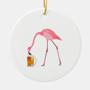 Ornamento De Cerâmica Pia de Cerveja Flamingo Rosa