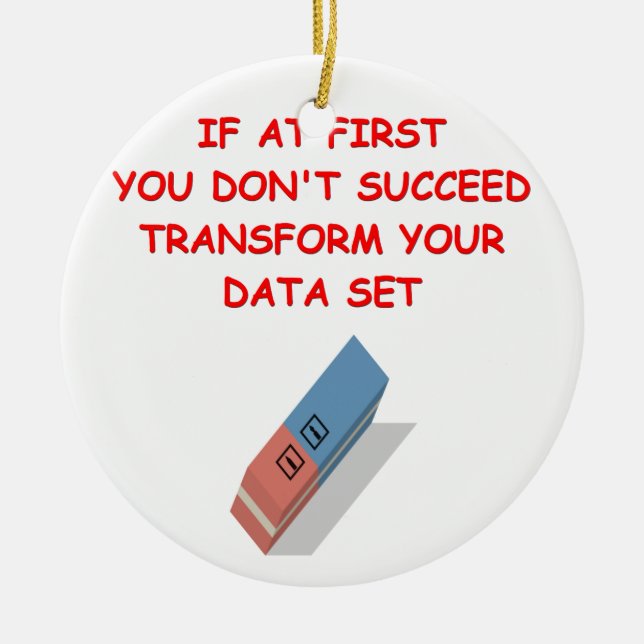 Ornamento De Cerâmica piada da matemática (Frente)