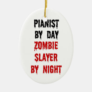 Ornamento De Cerâmica Pianista Zombie Slayer