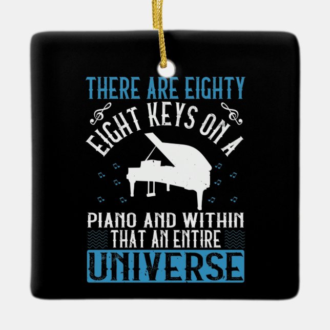 Ornamento De Cerâmica Piano - (Frente)