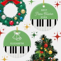 Piano Key Melhor Professora De Piano Do Natal Verd