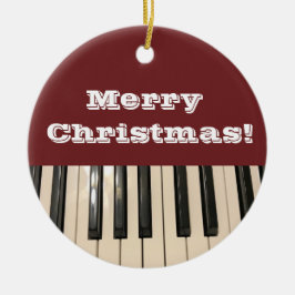 Ornamento De Cerâmica Piano Keyboard Photo Christmas