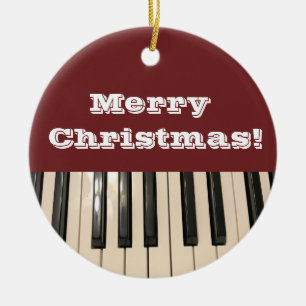 Ornamento De Cerâmica Piano Keyboard Photo Christmas
