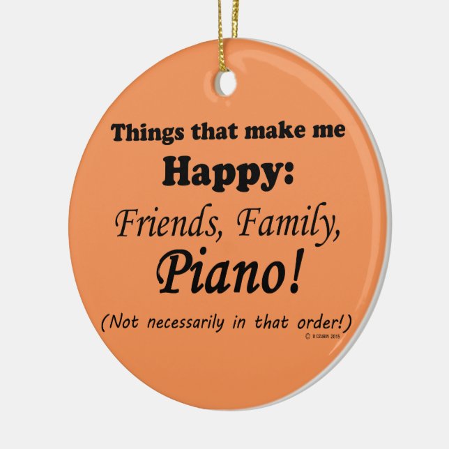 Ornamento De Cerâmica Piano me deixa feliz (Esquerda)