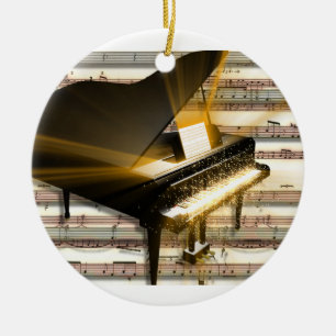 Ornamento De Cerâmica piano_music_notes
