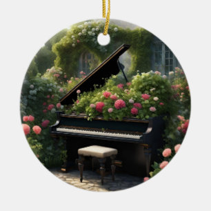 Ornamento De Cerâmica Piano na pintura do Bloom-Jardim
