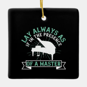 Ornamento De Cerâmica Piano - Se Na Presença De Um Mestre