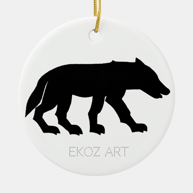 Ornamento De Cerâmica Picked Wolf Cutout (Frente)