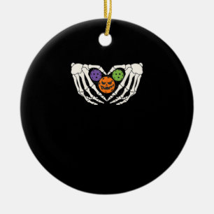Ornamento De Cerâmica Pickle Engraçado Halloween O Esqueleto Mãos Coraçã