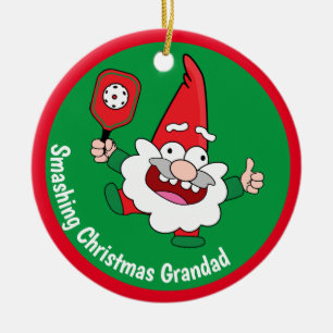 Ornamento De Cerâmica Pickleball de Natal personalizável e 🎅 🤶 2