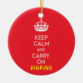 Ornamento De Cerâmica Pickleball Mantenha a calma e o carregar ligados c