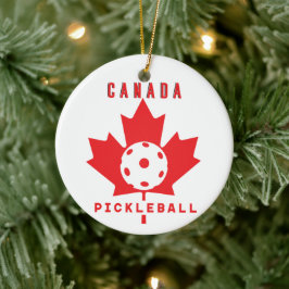 Ornamento De Cerâmica Pickleball no Canadá com texto personalizado no ve