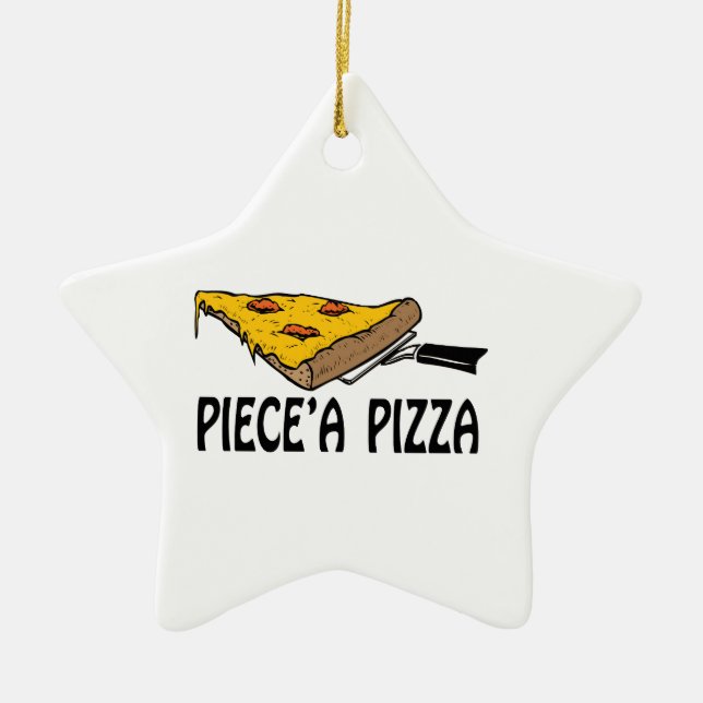 Ornamento De Cerâmica Piece uma pizza (Frente)