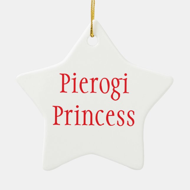 Ornamento De Cerâmica "Pierogi Princess - Feliz Natal 2024" (Frente)